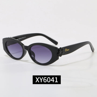 7 Color Oval Flower Decor Sunglasses XY6041