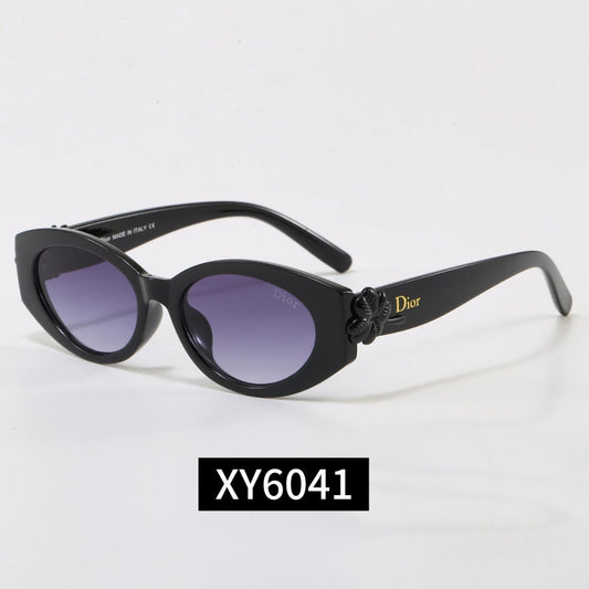 7 Color Oval Flower Decor Sunglasses XY6041