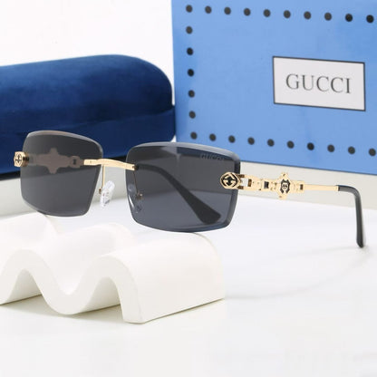 7 Color Rimless Square Interlocking Metal Sunglasses