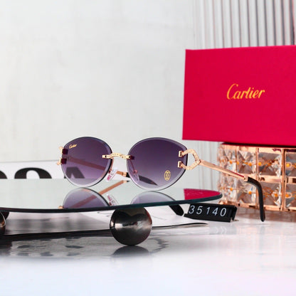 6 Color Rimless Round Sunglasses 35140
