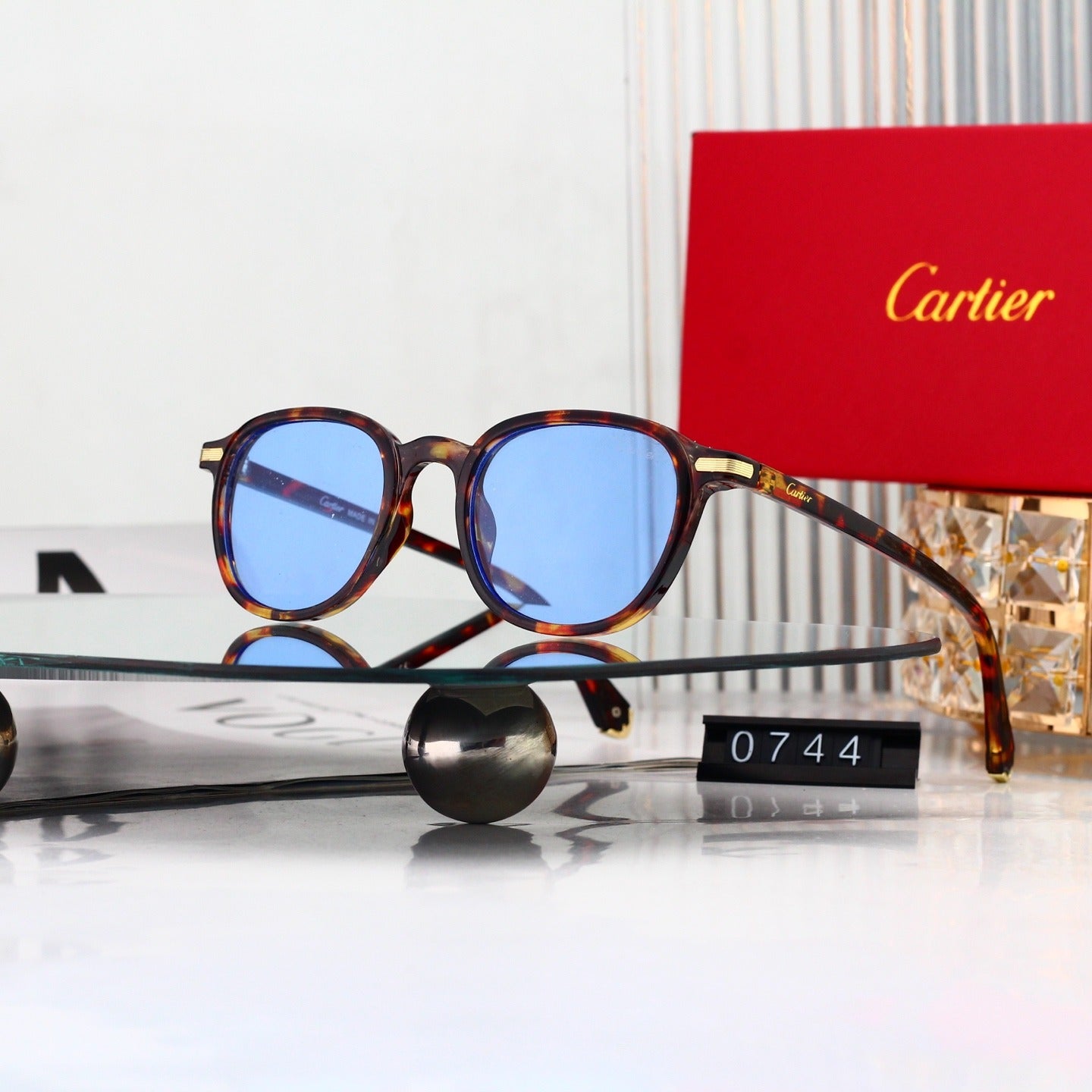 9 Color Round Acetate Sunglasses 0744