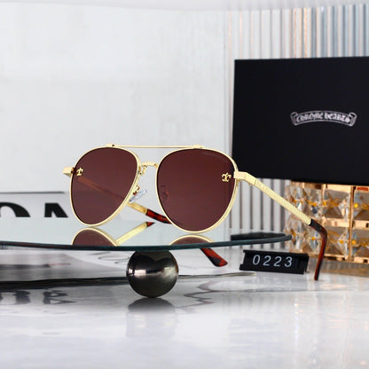 5 Color Pilot Skull Temple Sunglasses 0223