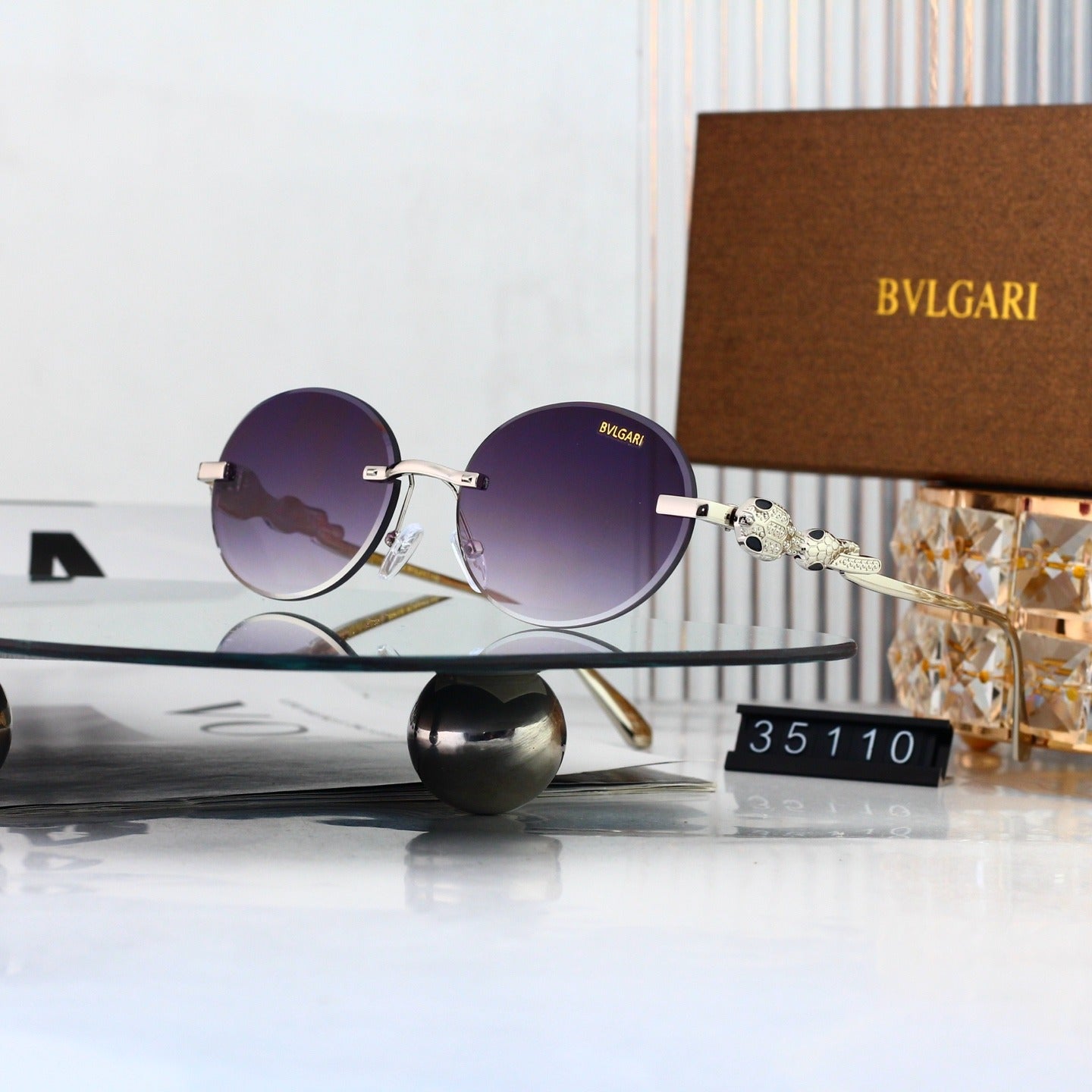 8 Color Rimless Round Serpent Sunglasses