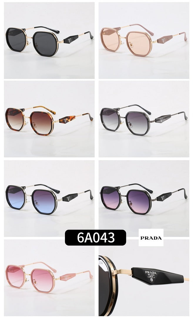 Geometric Metal Frame Sunglasses, Triangle Detail UV400 Polarized Fashion Shades 6A043