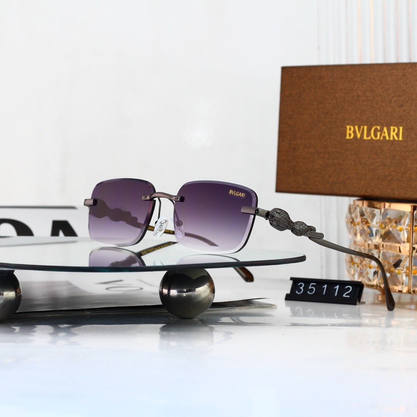 6 Color Rimless Square Serpent Sunglasses