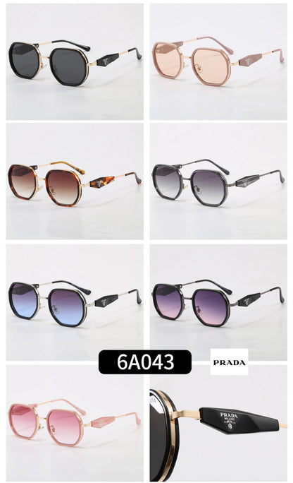 Geometric Metal Frame Sunglasses, Triangle Detail UV400 Polarized Fashion Shades 6A043