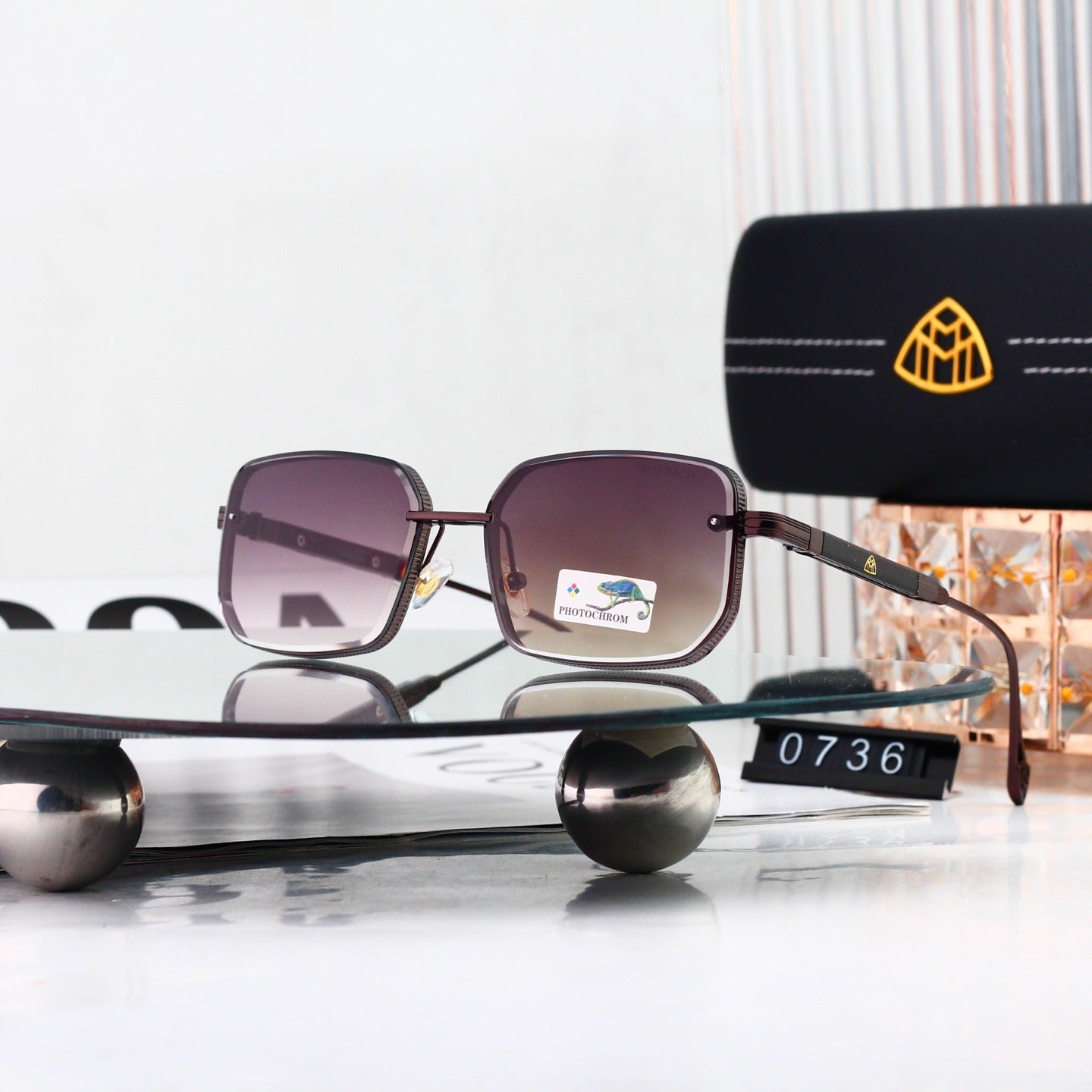 5 Color Square Metal Sunglasses 0736