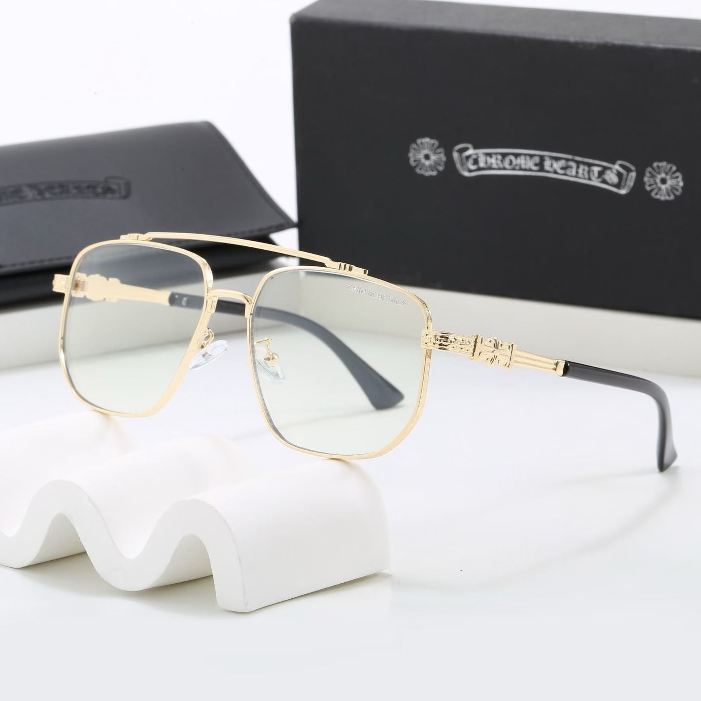 Double Bridge Square Sunglasses, UV400 Polarized Fashion Shades