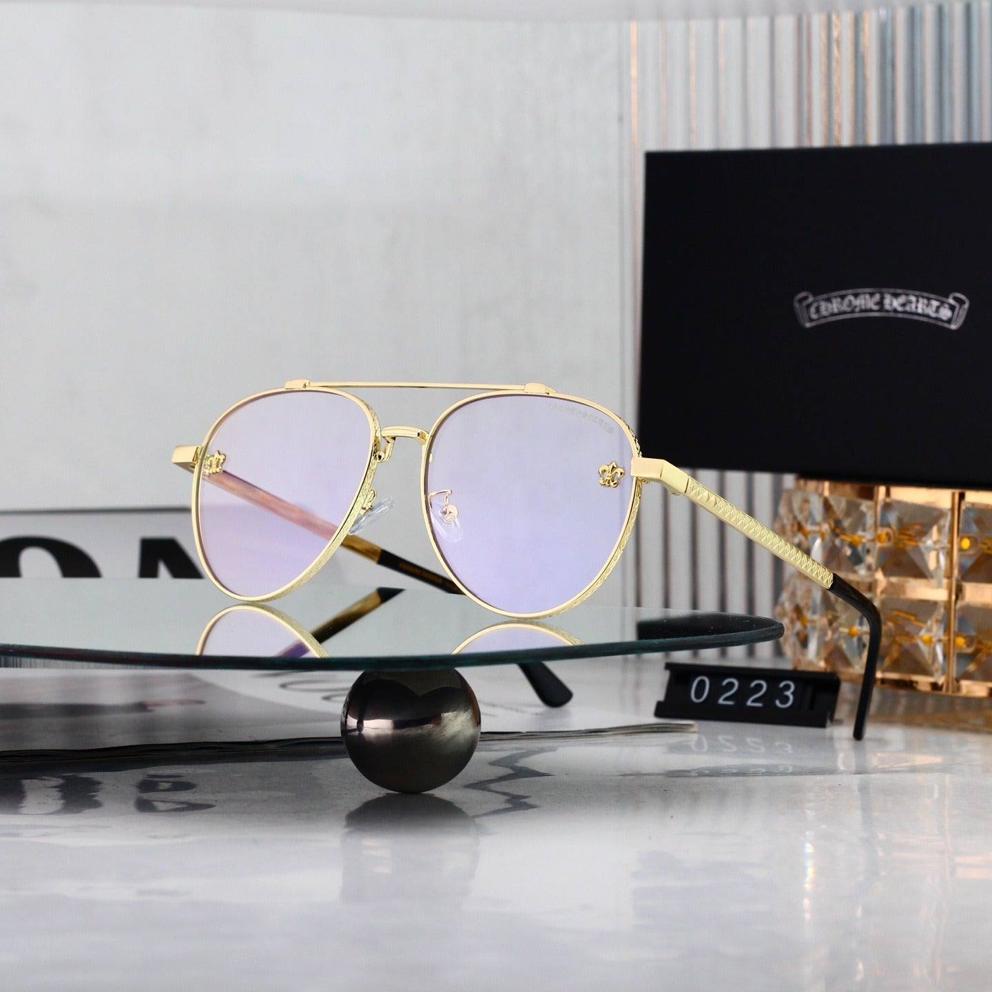 5 Color Pilot Skull Temple Sunglasses 0223
