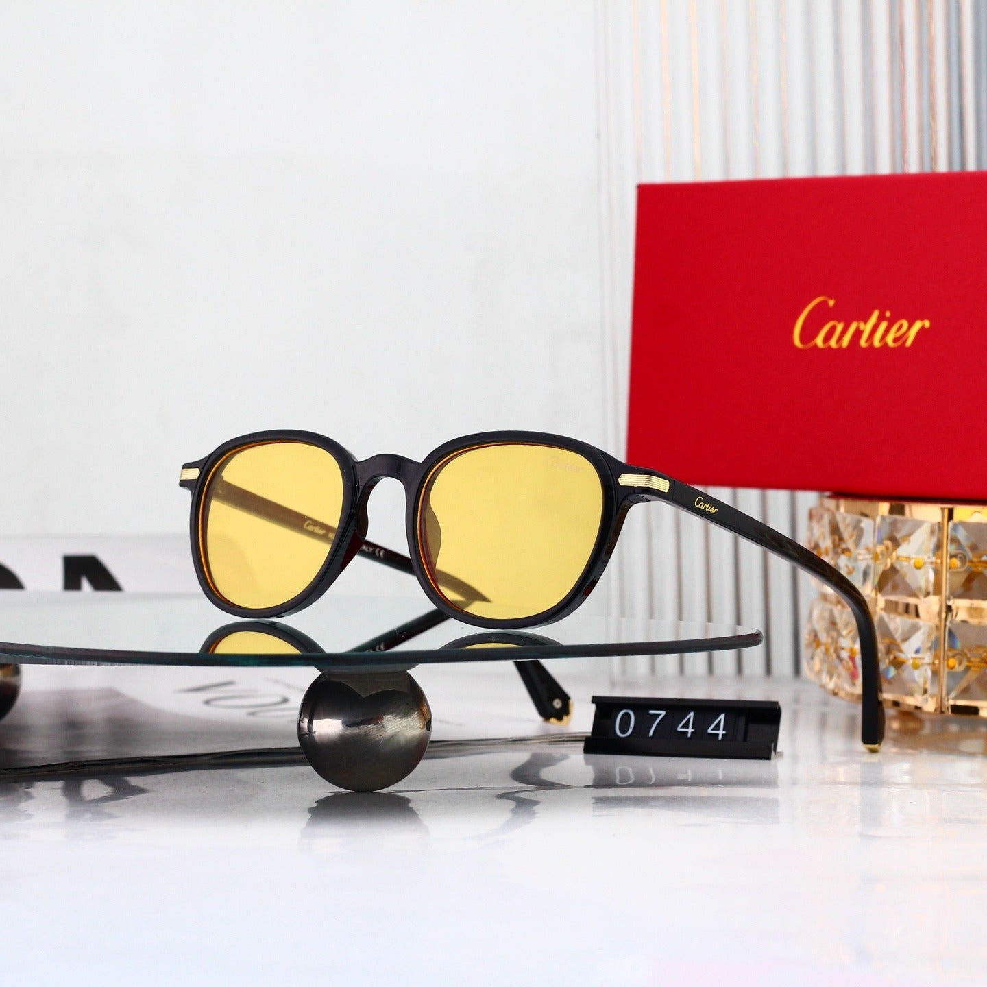 9 Color Round Acetate Sunglasses 0744