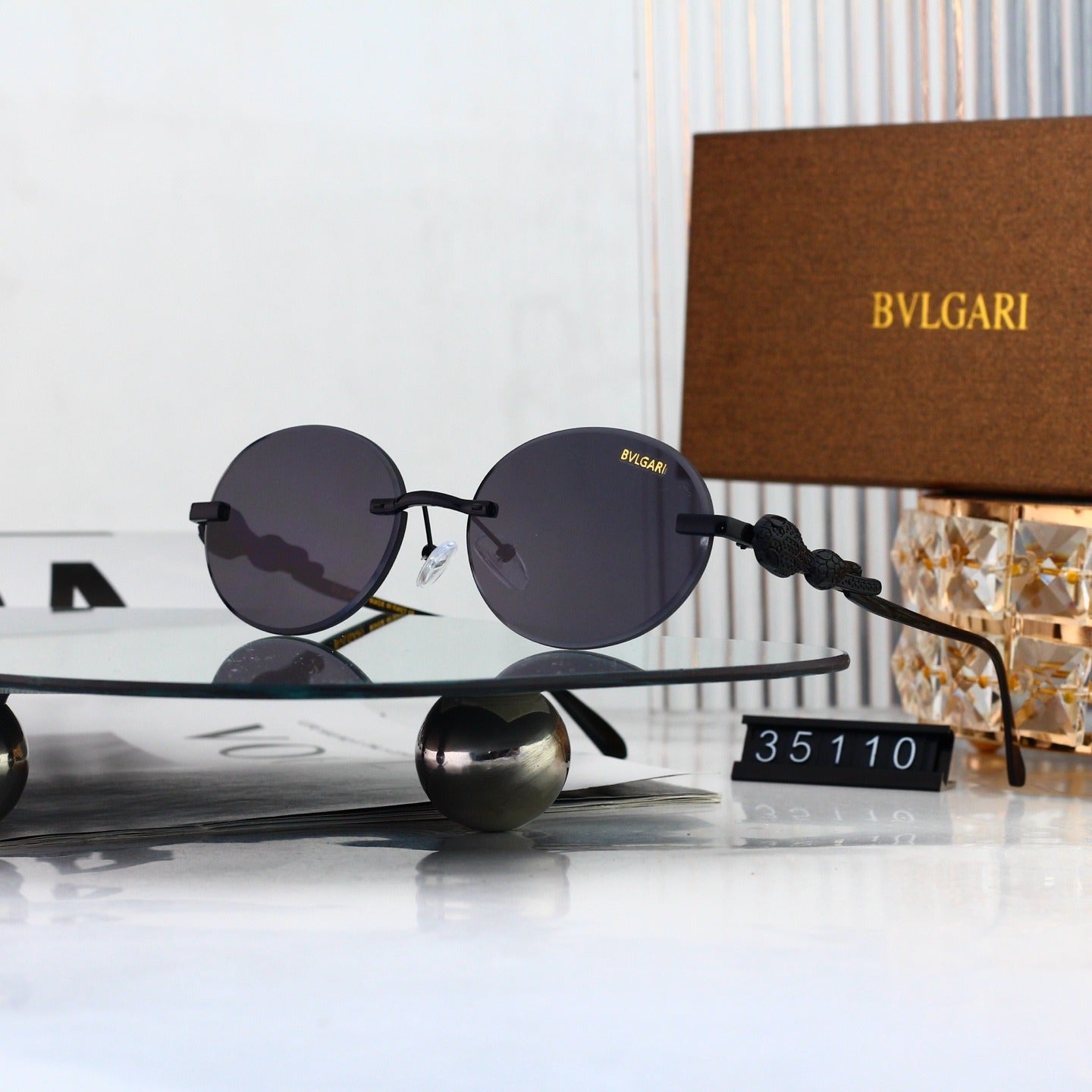 8 Color Rimless Round Serpent Sunglasses