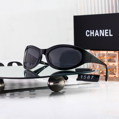 6 Color Y2K Oval Wrap‑Around Sunglasses 1587