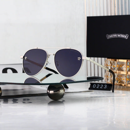 5 Color Pilot Skull Temple Sunglasses 0223