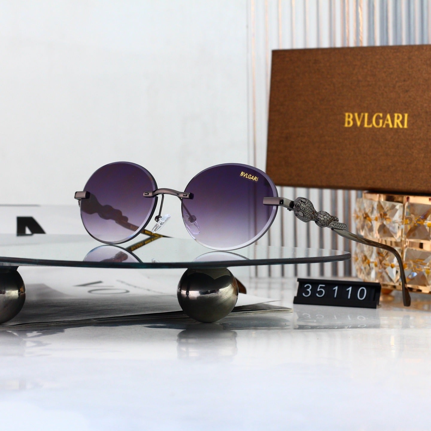 8 Color Rimless Round Serpent Sunglasses