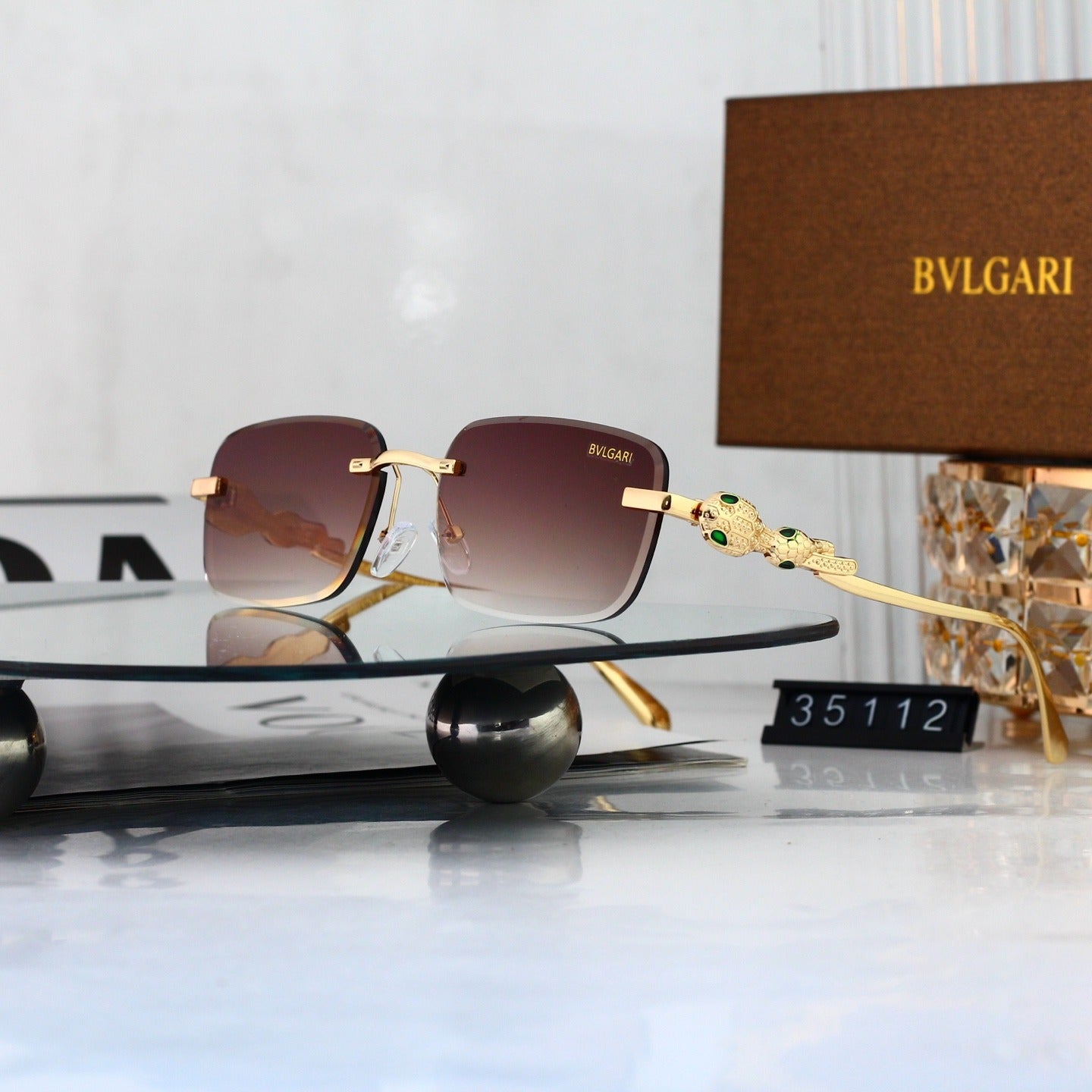 6 Color Rimless Square Serpent Sunglasses