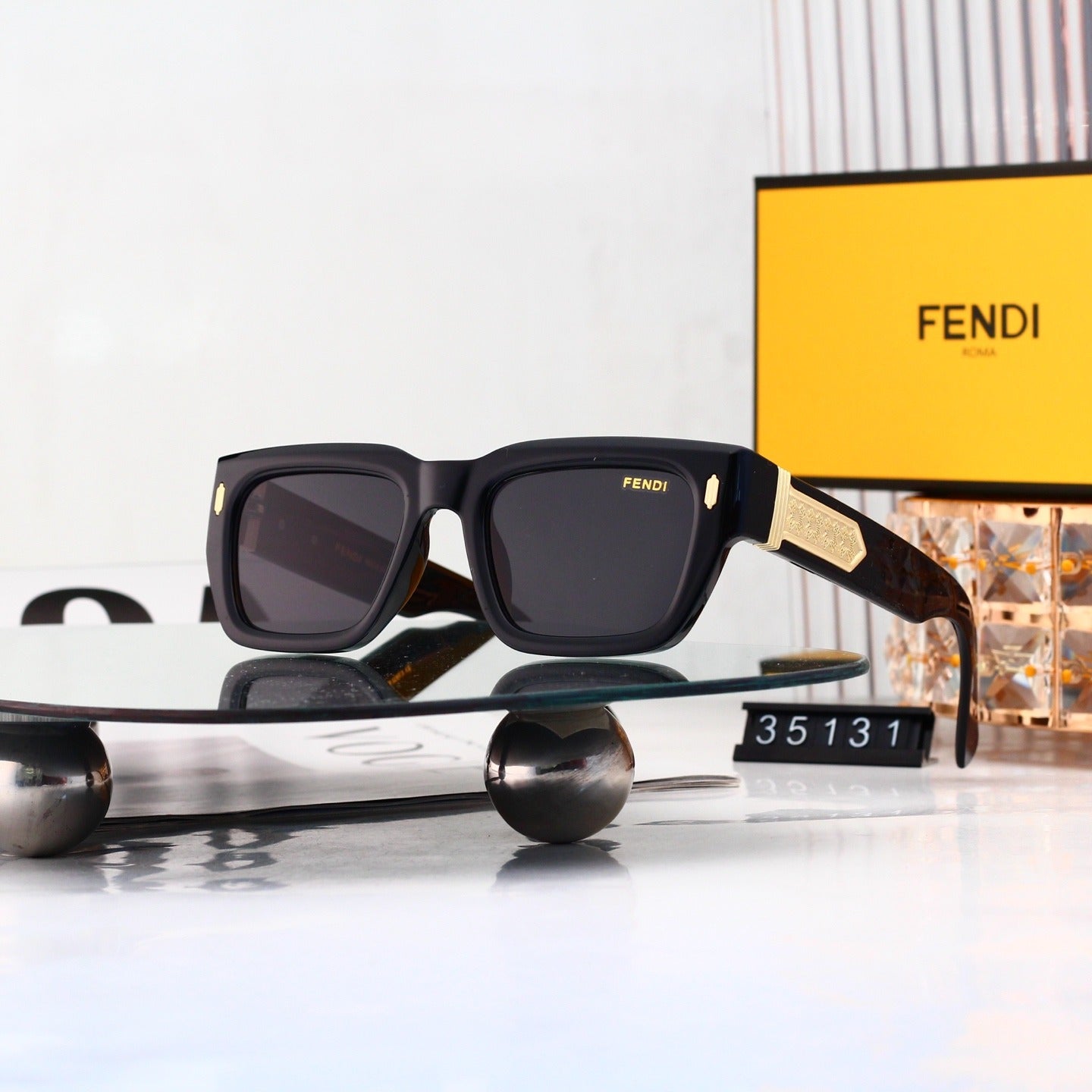 35131 Thick Square Acetate Sunglasses
