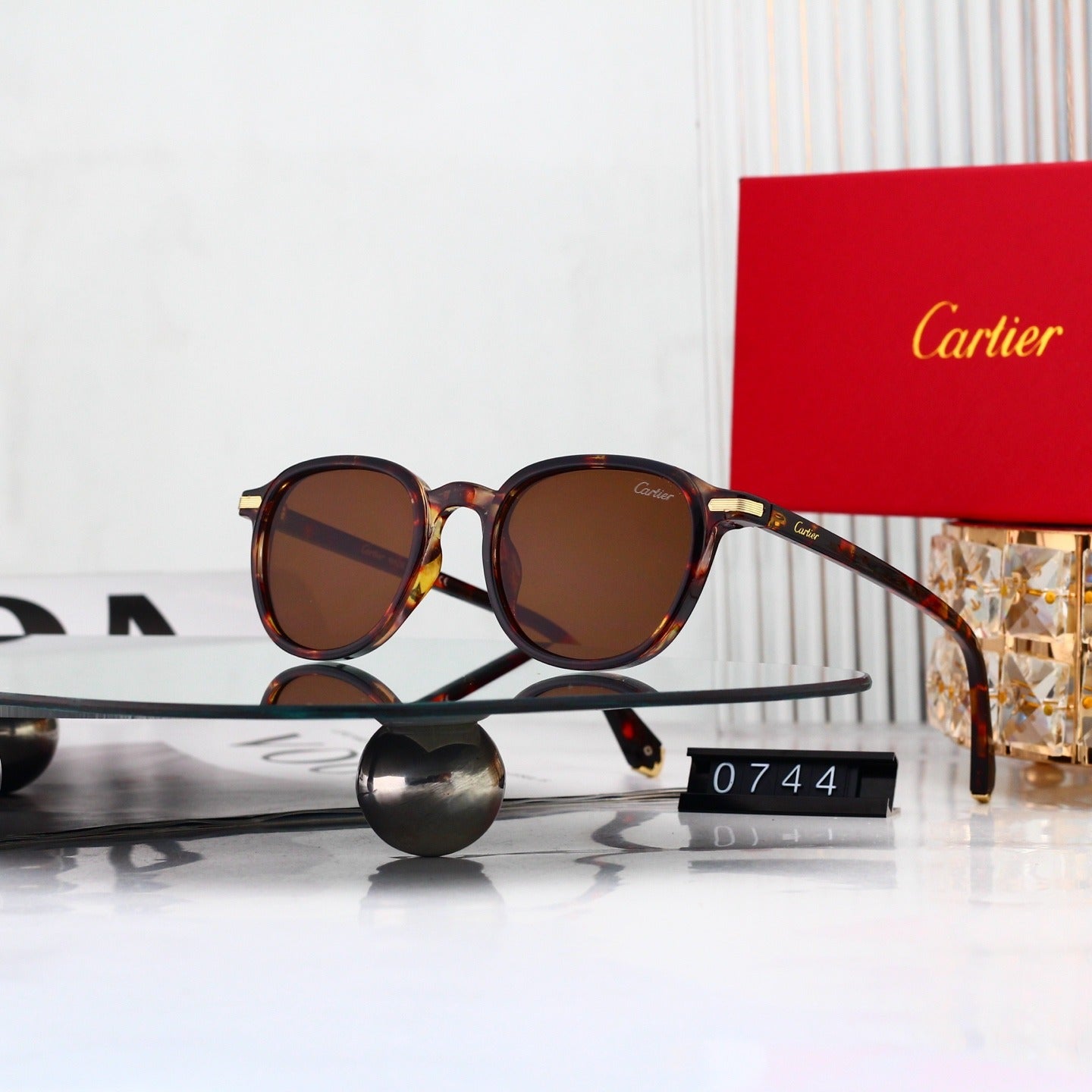 9 Color Round Acetate Sunglasses 0744