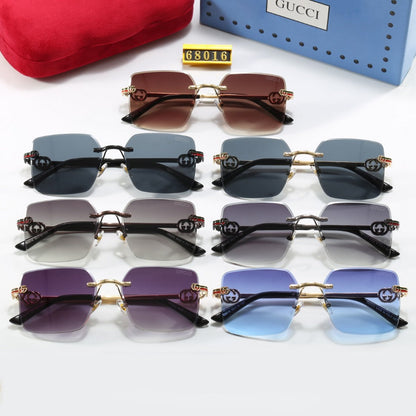 Metal Stripe Frame Sunglasses